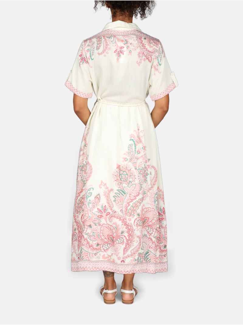 Abito con collo a camicia Rosa - Kiabi