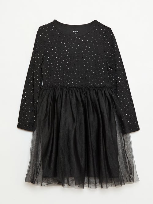 Abito con effetto 2 in 1 con fondo in tulle - Kiabi
