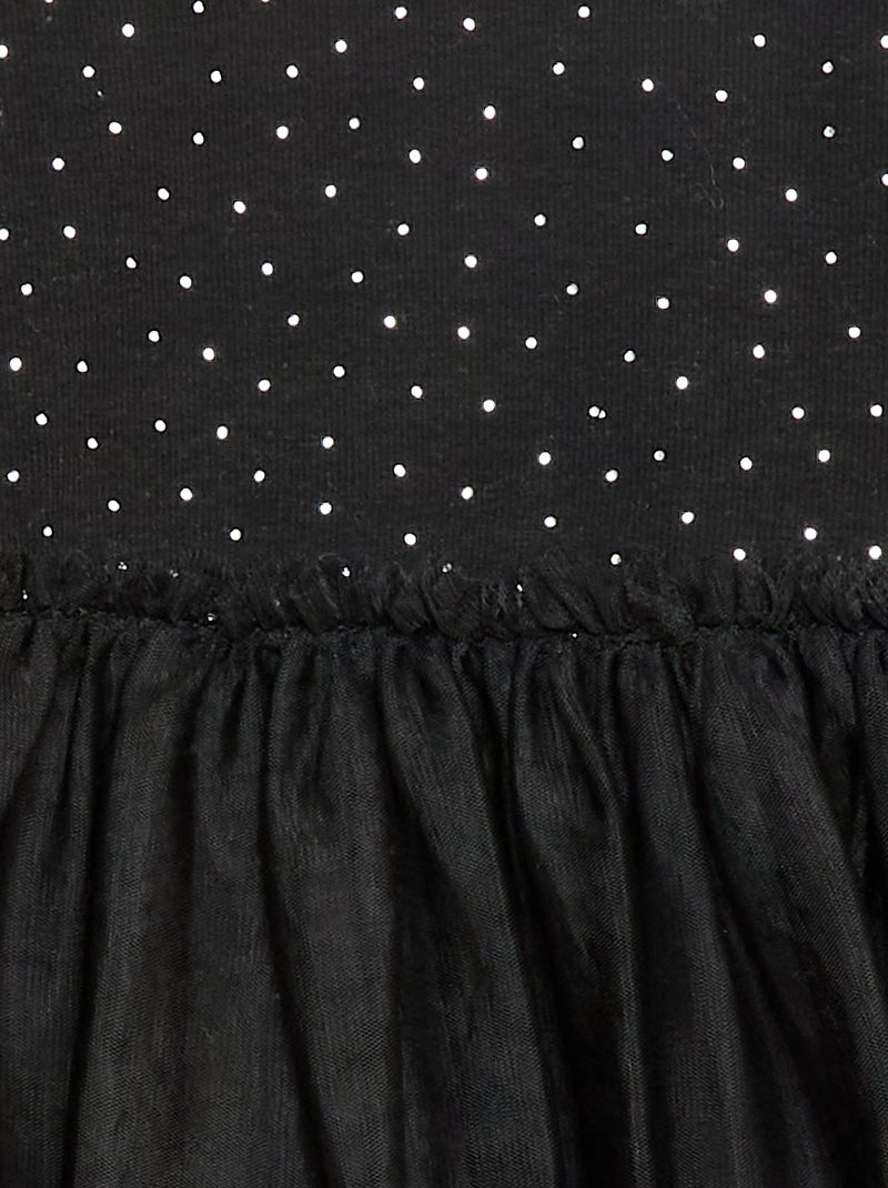 Abito con effetto 2 in 1 con fondo in tulle Nero - Kiabi