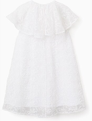 Abito con fiocco e maniche a mantella arricciate