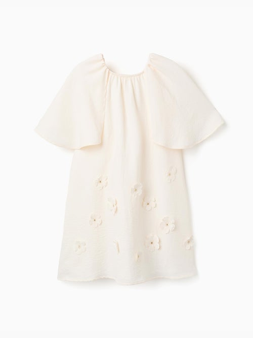 Abito con maniche a mantella e applicazione floreale - Kiabi