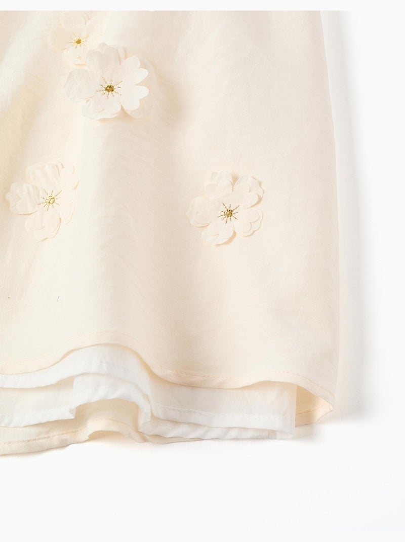 Abito con maniche a mantella e applicazione floreale Beige chiaro - Kiabi