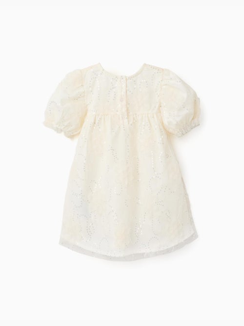 Abito con maniche a palloncino e fiori 3D - Kiabi