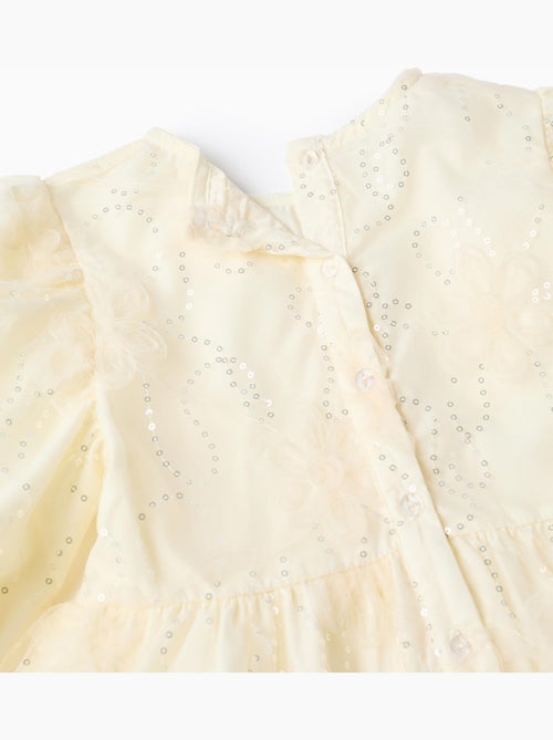 Abito con maniche a palloncino e fiori 3D - Kiabi