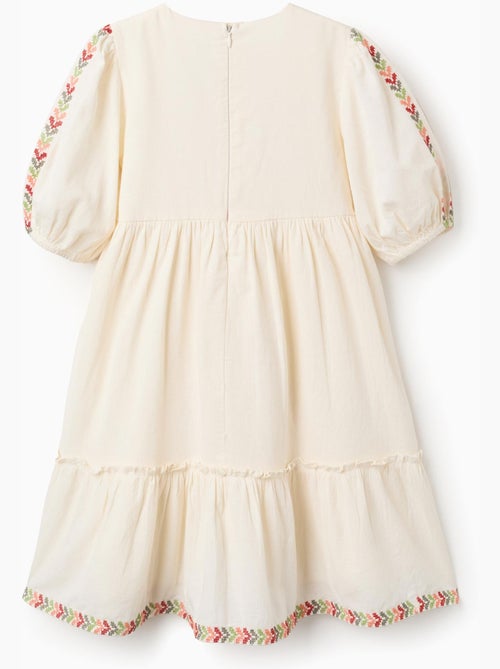 Abito con maniche a palloncino e ricamo - Kiabi