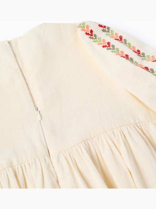 Abito con maniche a palloncino e ricamo - Kiabi