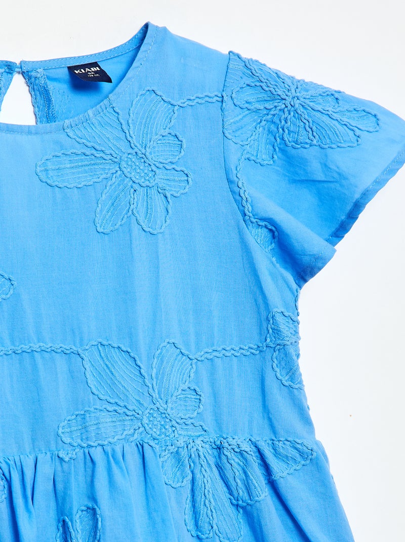 Abito con ricami fiori fantasia Blu - Kiabi