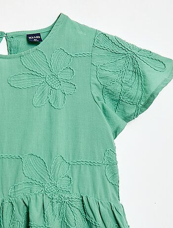 Abito con ricami fiori fantasia