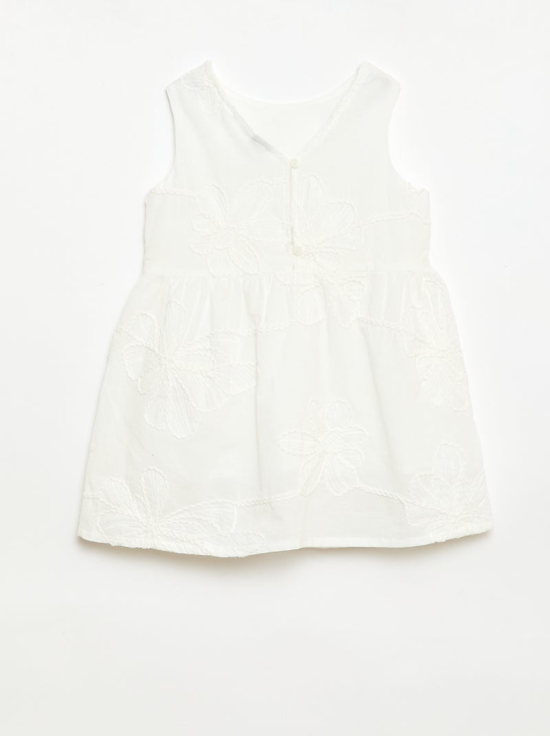 Abito con ricami floreali Bianco - Kiabi