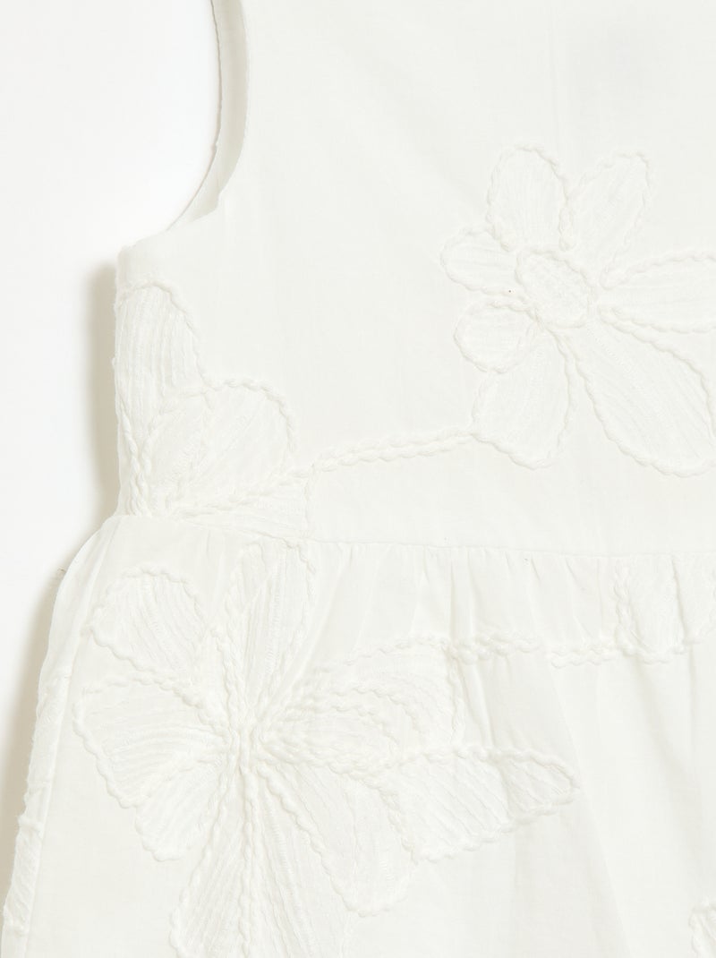 Abito con ricami floreali Bianco - Kiabi