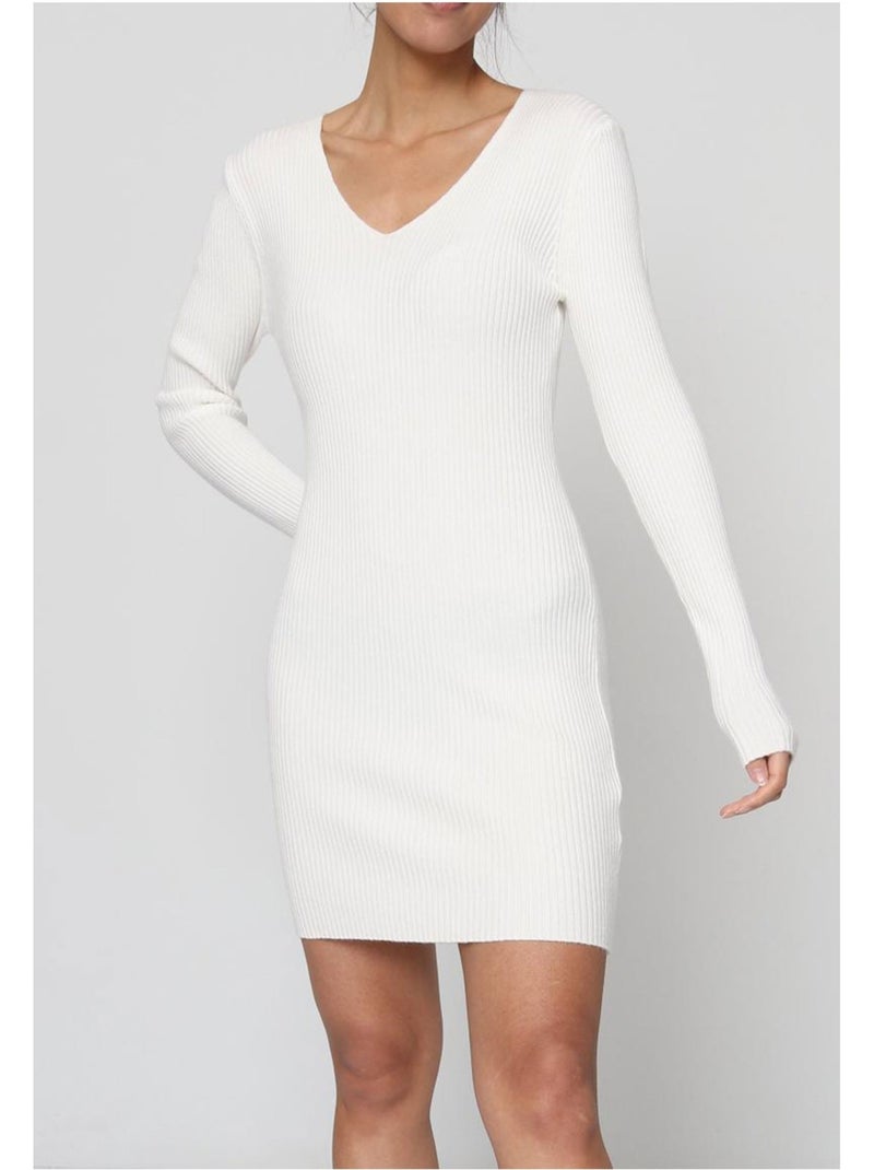 Abito con scollo a V Kebello Bianco - Kiabi
