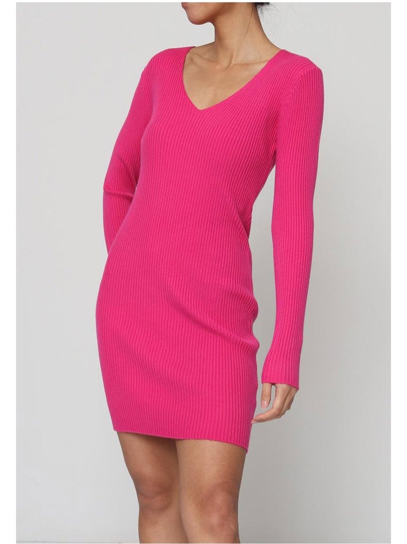 Abito con scollo a V Kebello Rosa fucsia - Kiabi
