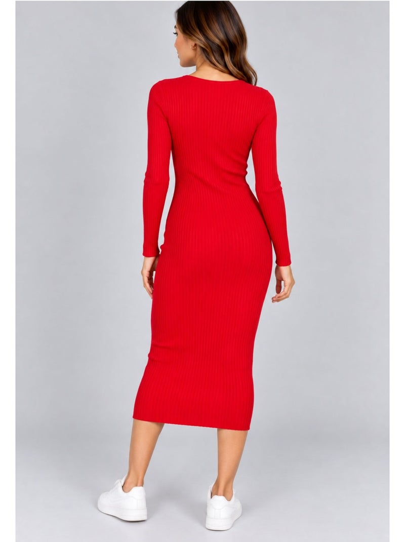 Abito con scollo a v kebello Rosso - Kiabi