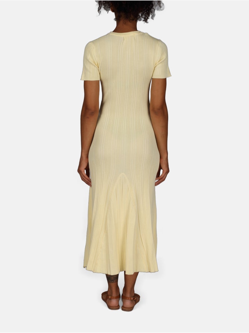 Abito con scollo rotondo Giallo - Kiabi