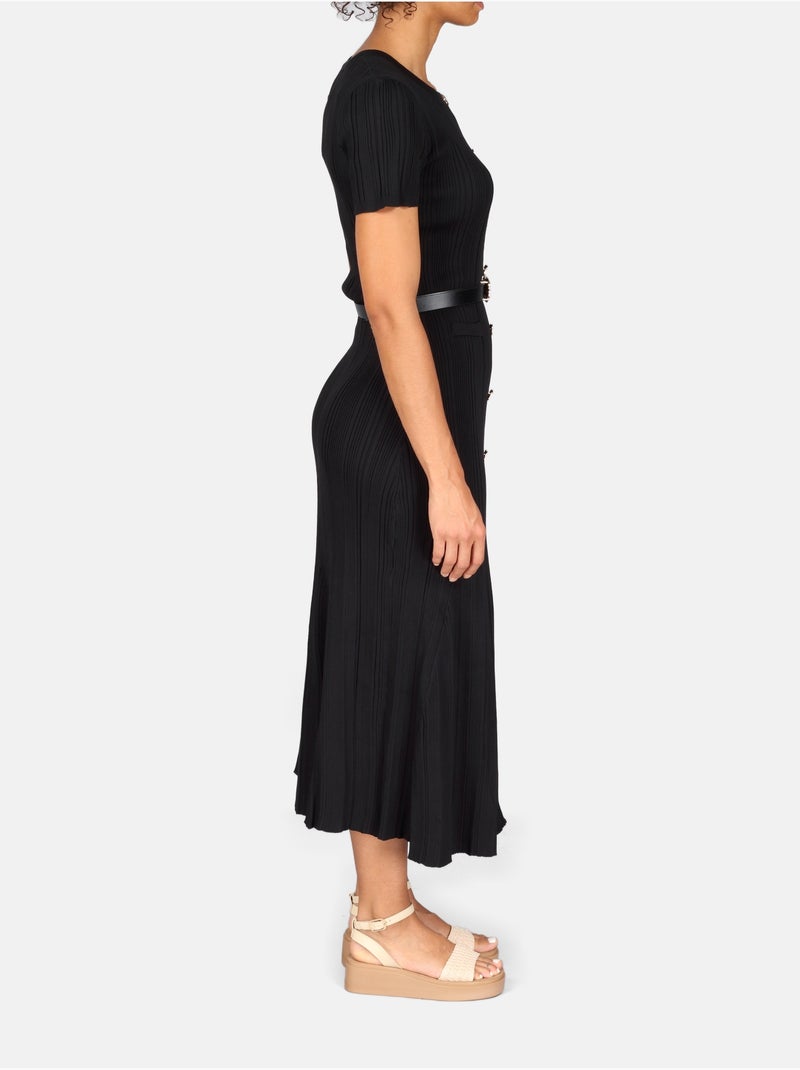 Abito con scollo rotondo Nero - Kiabi
