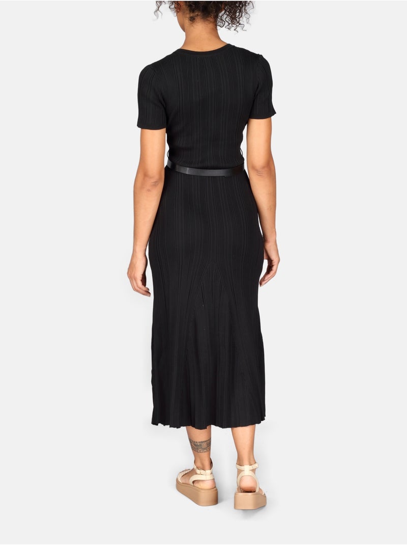 Abito con scollo rotondo Nero - Kiabi