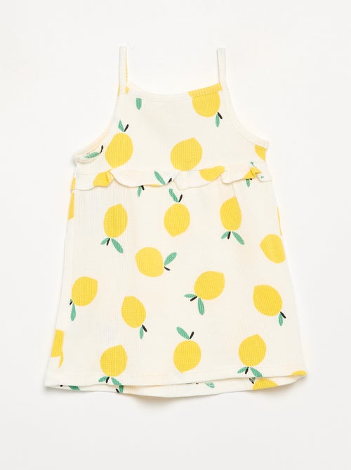 Abito con spalline a nido d'ape - Kiabi Abito con spalline a nido d'ape - Kiabi