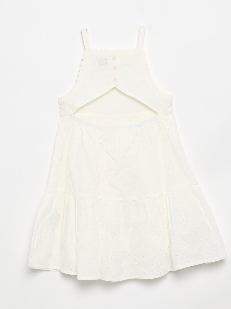 Abito con spalline e ricami sangallo Bianco - Kiabi