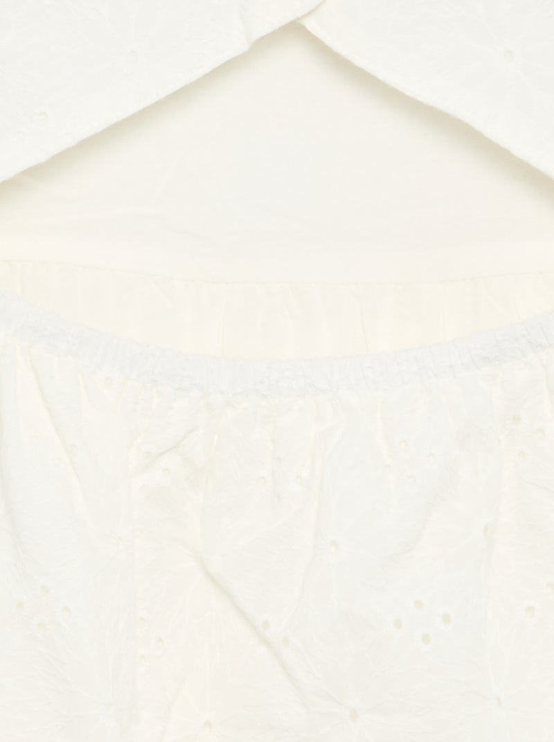 Abito con spalline e ricami sangallo Bianco - Kiabi
