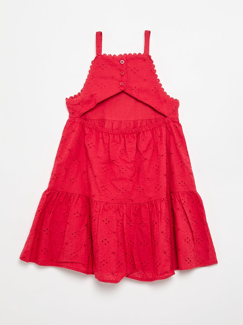Abito con spalline e ricami sangallo Rosso - Kiabi