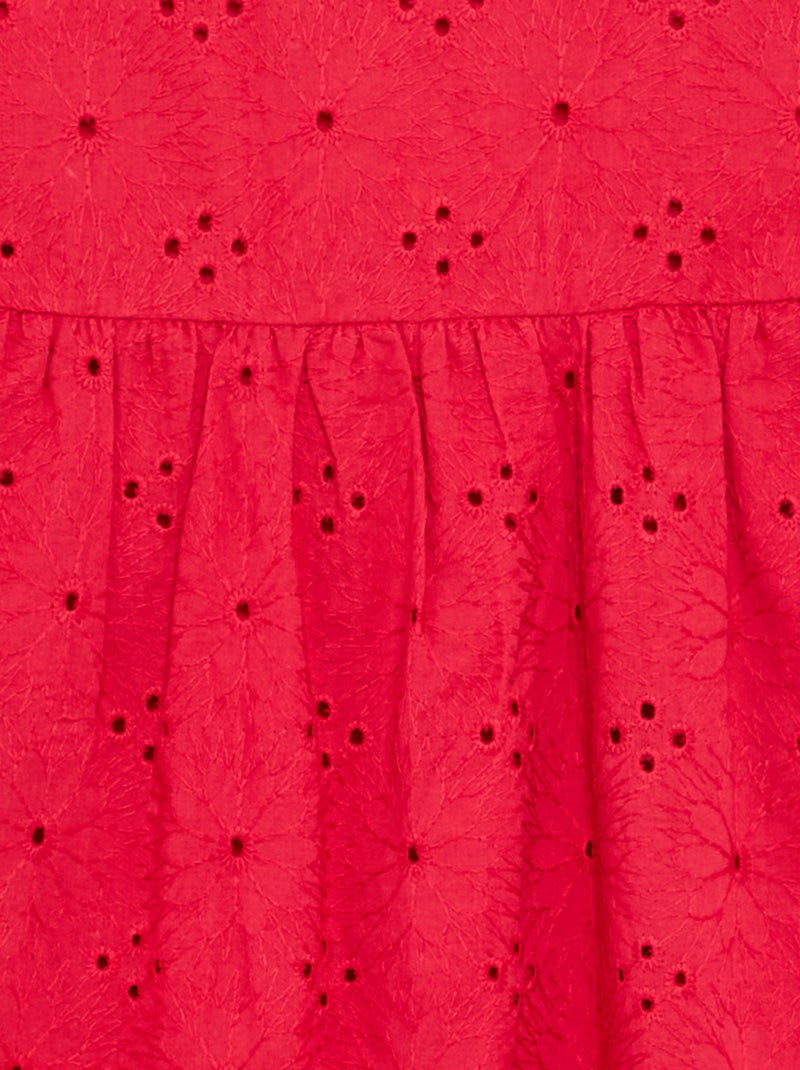 Abito con spalline e ricami sangallo Rosso - Kiabi