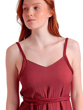 Abito con spalline in stile lino da donna ADMAS