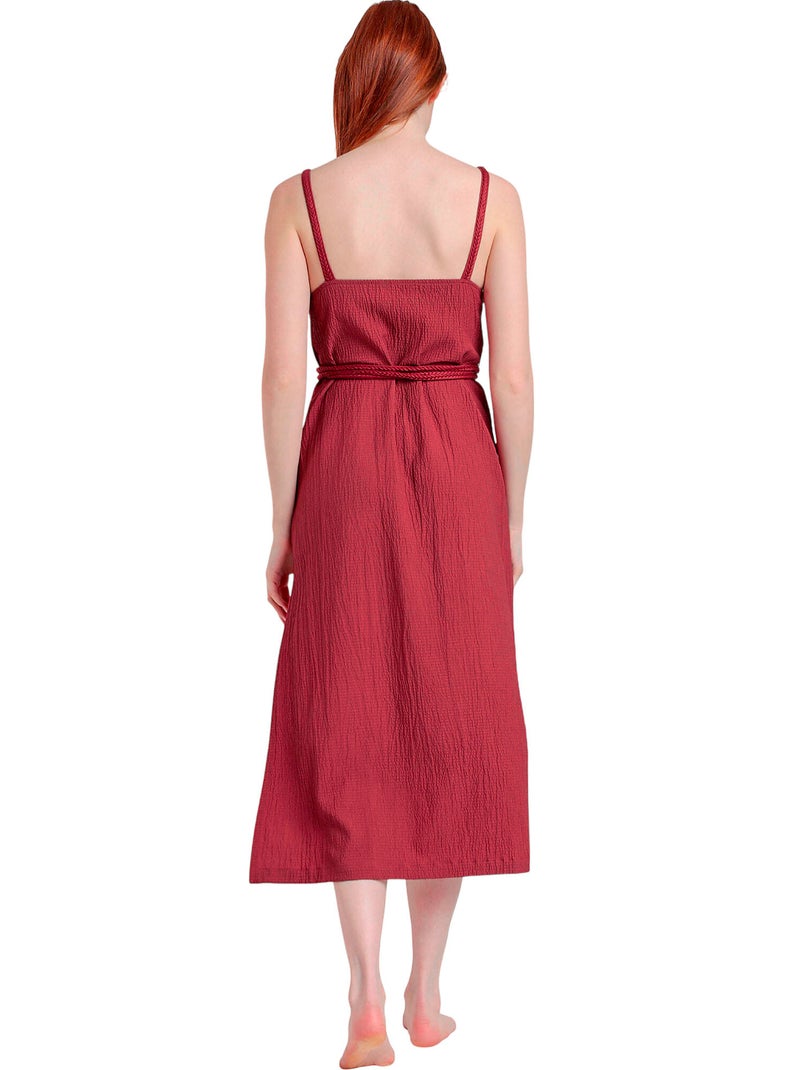 Abito con spalline in stile lino da donna ADMAS Rosso - Kiabi
