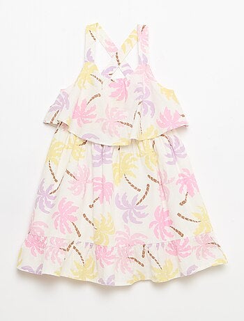 Abito con spalline incrociate + balze a sacchetto