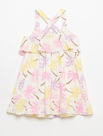 Abito con spalline incrociate + balze a sacchetto