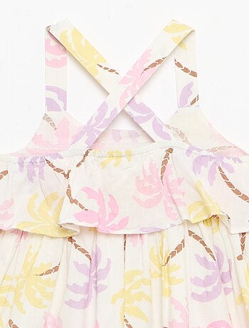 Abito con spalline incrociate + balze a sacchetto