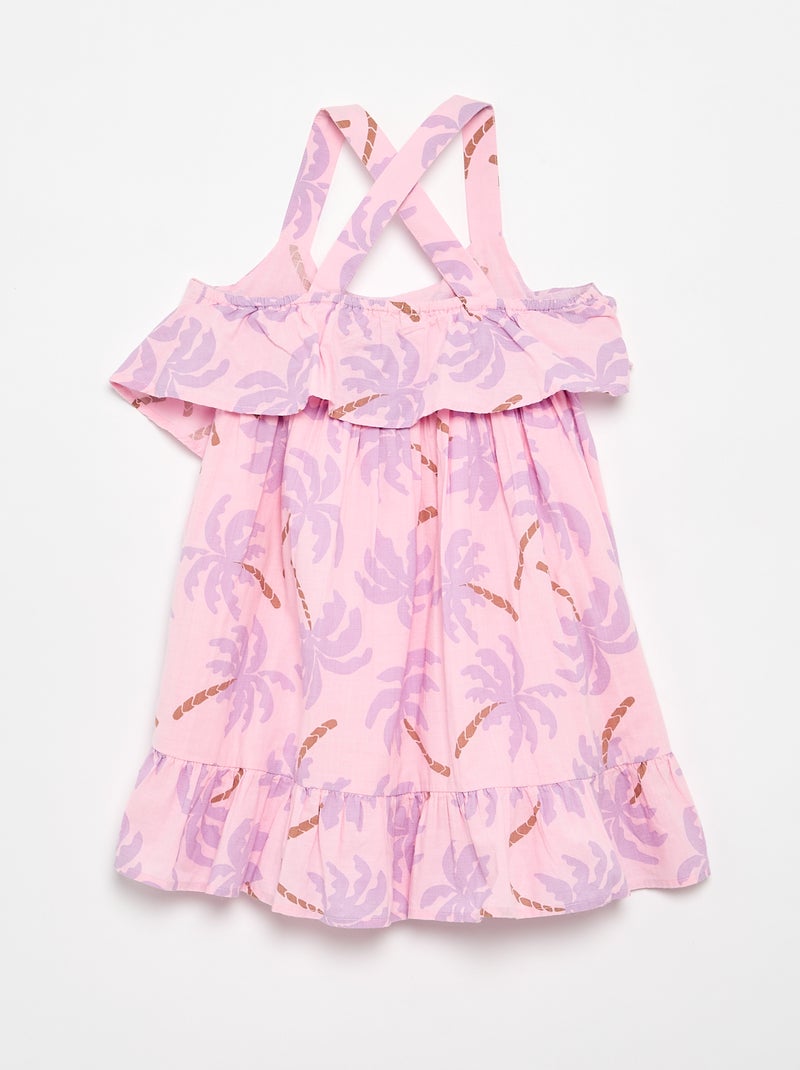 Abito con spalline incrociate + balze a sacchetto Rosa - Kiabi
