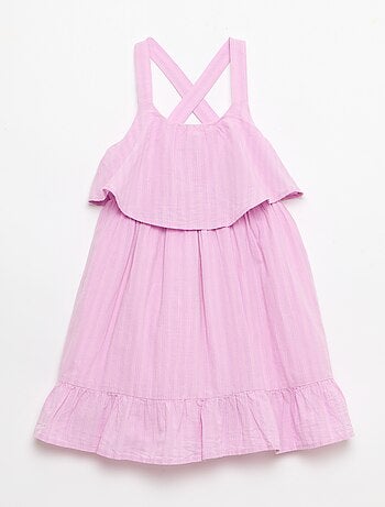 Abito con spalline incrociate + balze a sacchetto