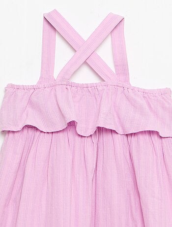 Abito con spalline incrociate + balze a sacchetto