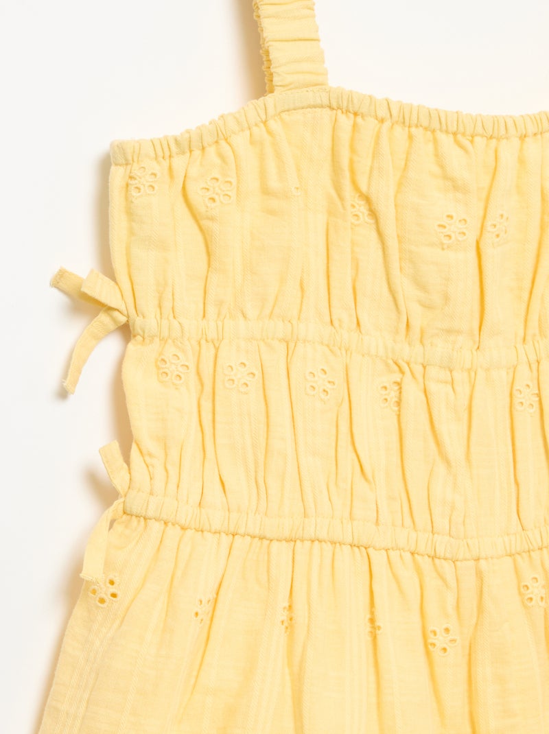 Abito con spalline sottili e ricami all over Giallo - Kiabi