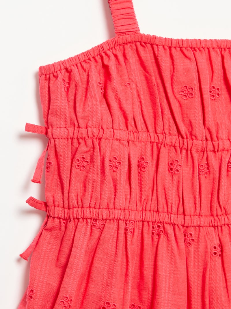Abito con spalline sottili e ricami all over Rosso - Kiabi