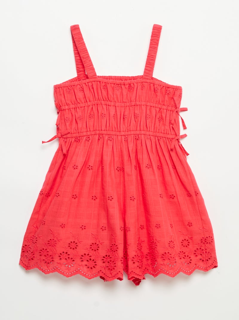 Abito con spalline sottili e ricami all over Rosso - Kiabi