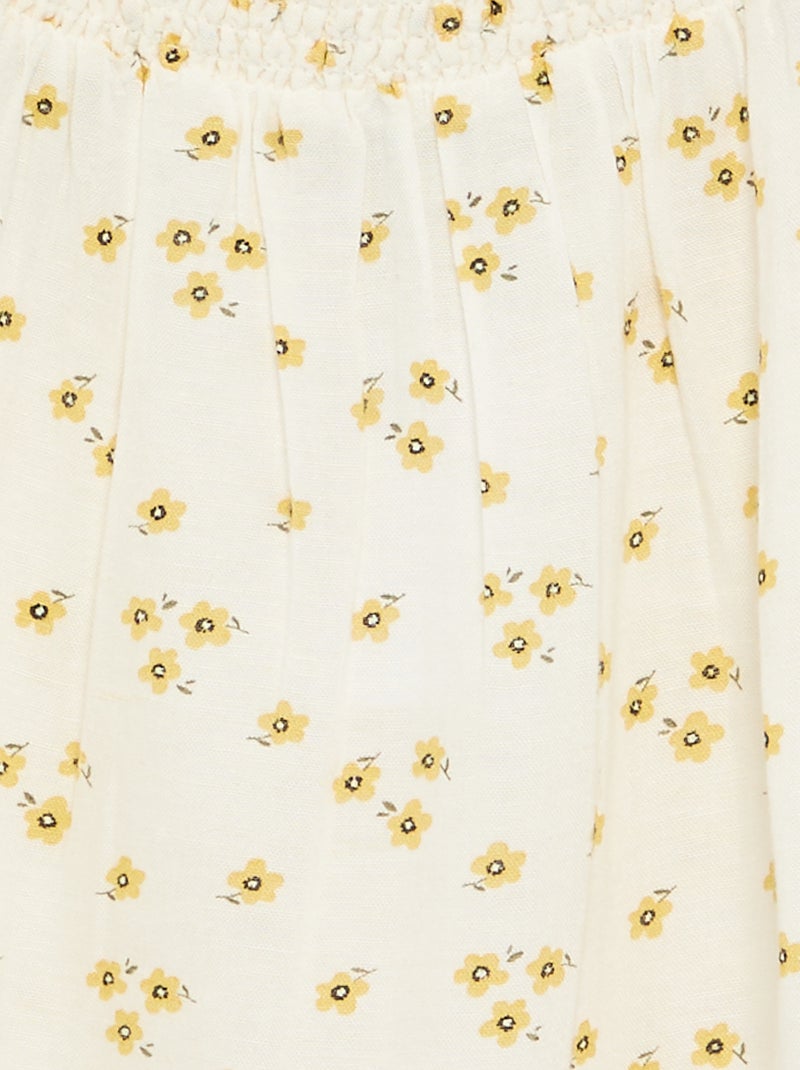 Abito con stampa all-over e spalline sottili Beige - Kiabi