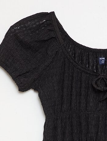 Abito corto a palloncino a maniche corte