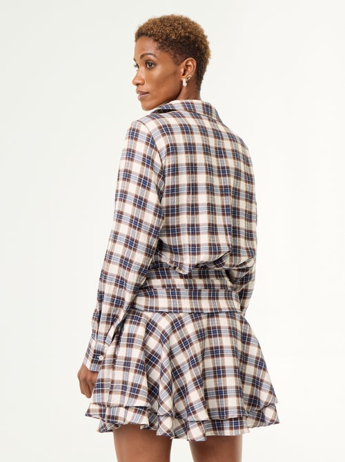 Abito corto a quadri con colletto a camicia - Kiabi