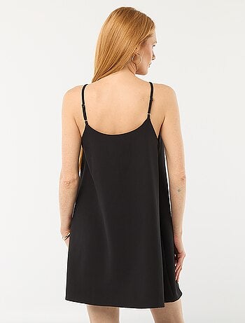 Abito corto a spalline sottili regolabili e grande fiocco decorativo