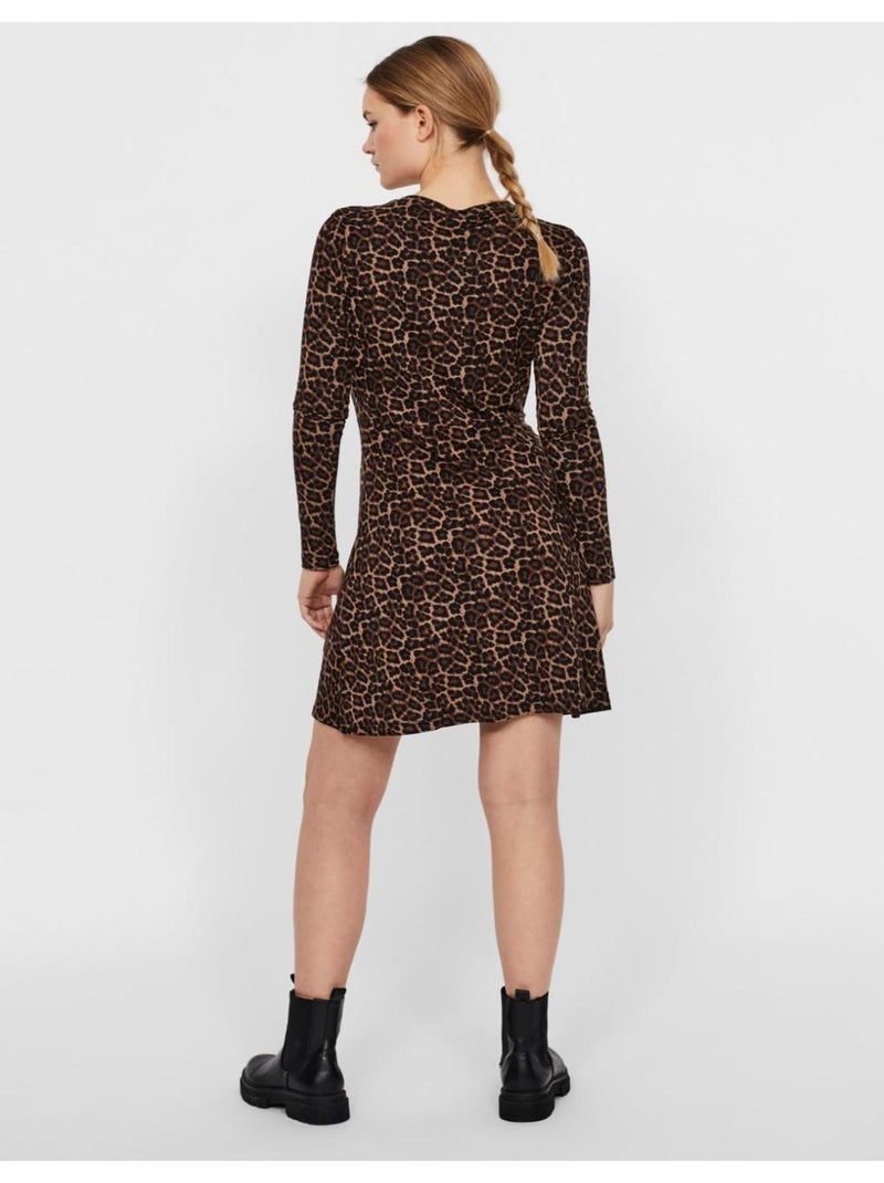 Abito corto, collo rotondo Vero Moda Marrone - Kiabi