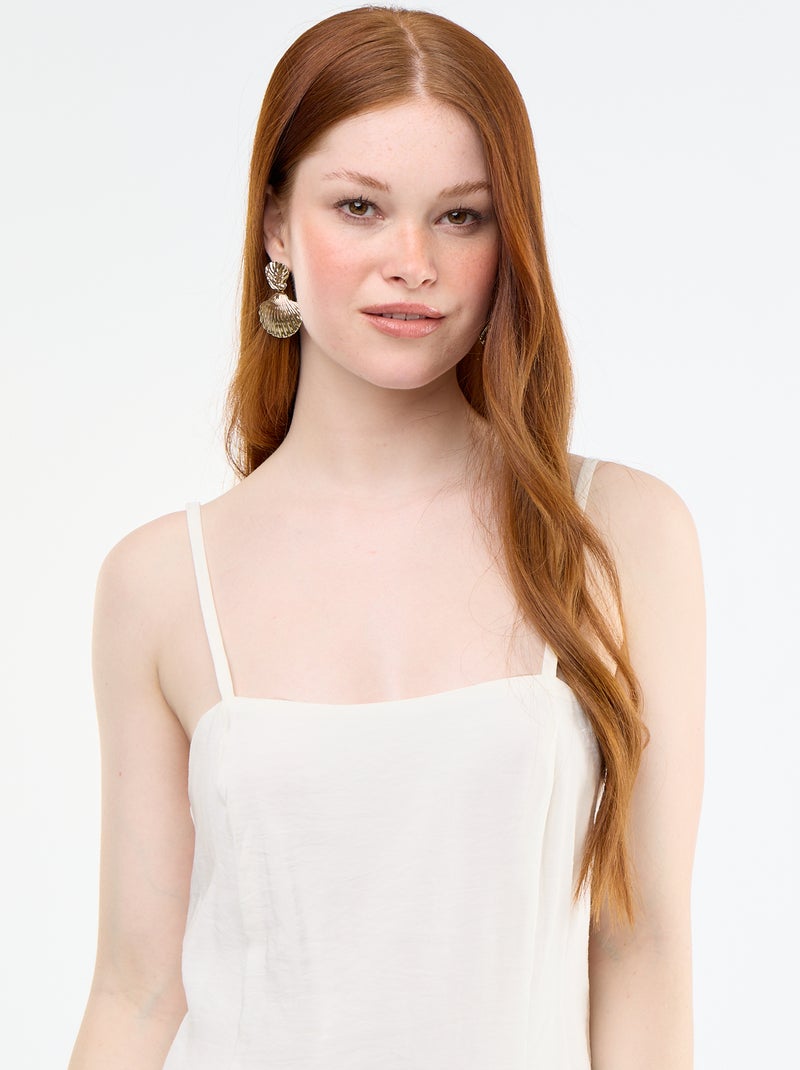 Abito corto con spalline Bianco - Kiabi