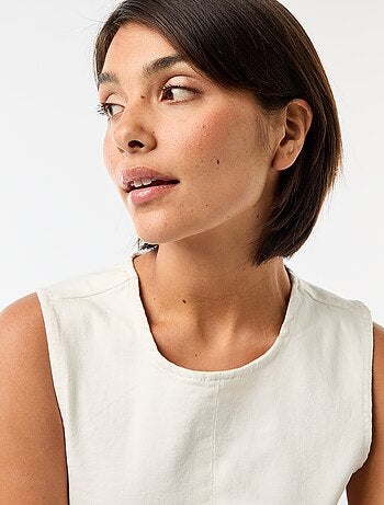 Abito corto in denim senza maniche