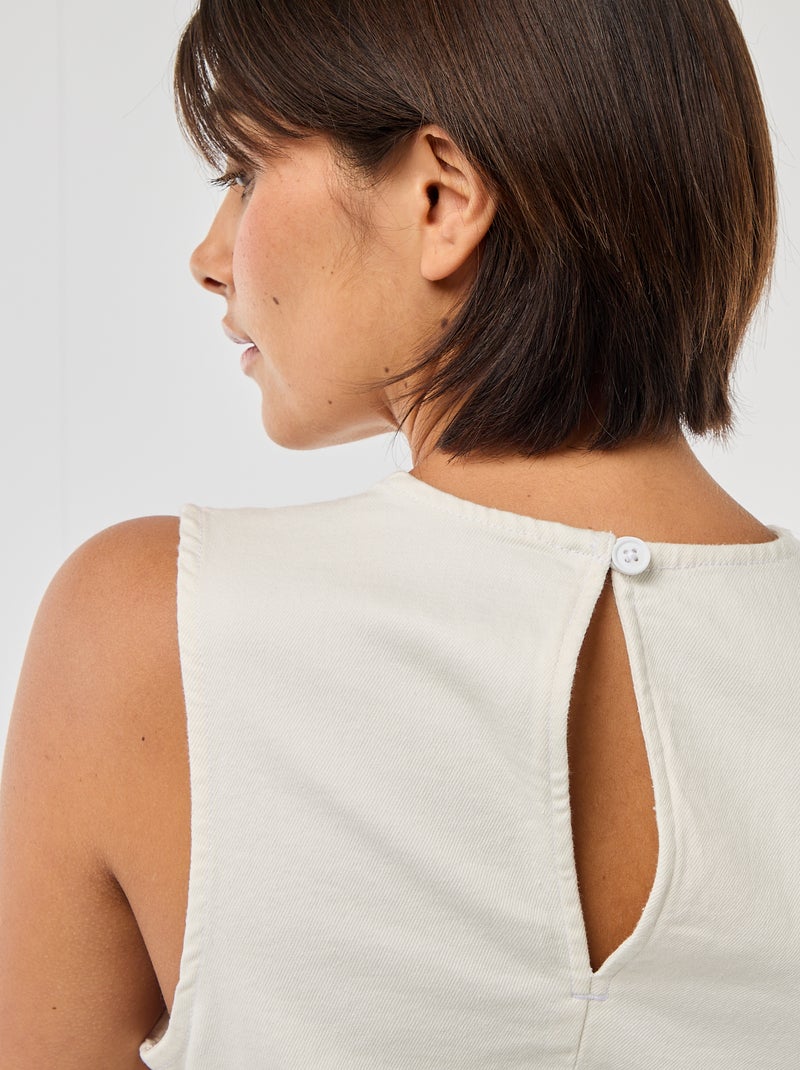 Abito corto in denim senza maniche Bianco - Kiabi