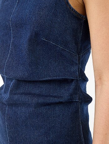 Abito corto in denim senza maniche