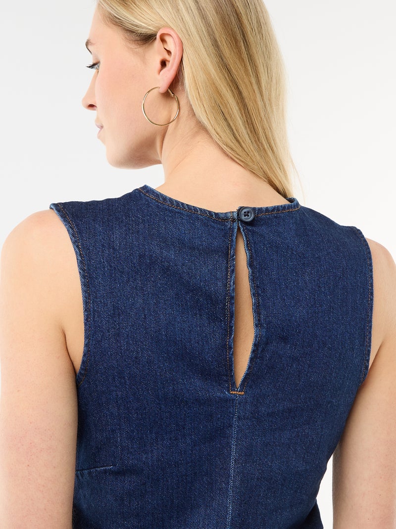 Abito corto in denim senza maniche Blu - Kiabi