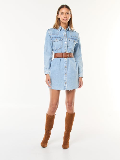 Abito corto in jeans a maniche lunghe - Kiabi