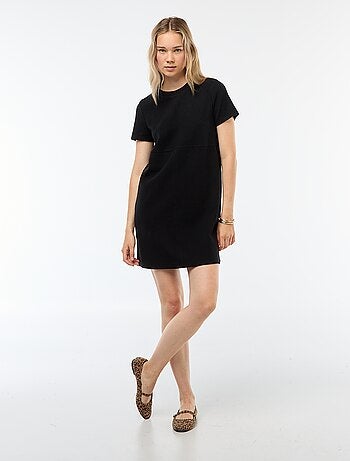 Abito corto in maglia soffice a coste