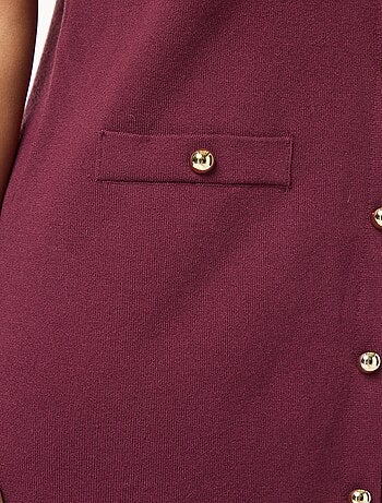 Abito corto in maglia pesante con bottoni