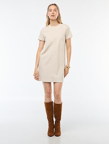 Abito corto in maglia soffice a coste